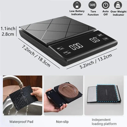 Digital Kitchen Scale 3kg/0.1g with Timer – Precise Baking & Cooking SMARTGLO COLLECTIONS Home & Kitchen  SMARTGLO COLLECTIONS