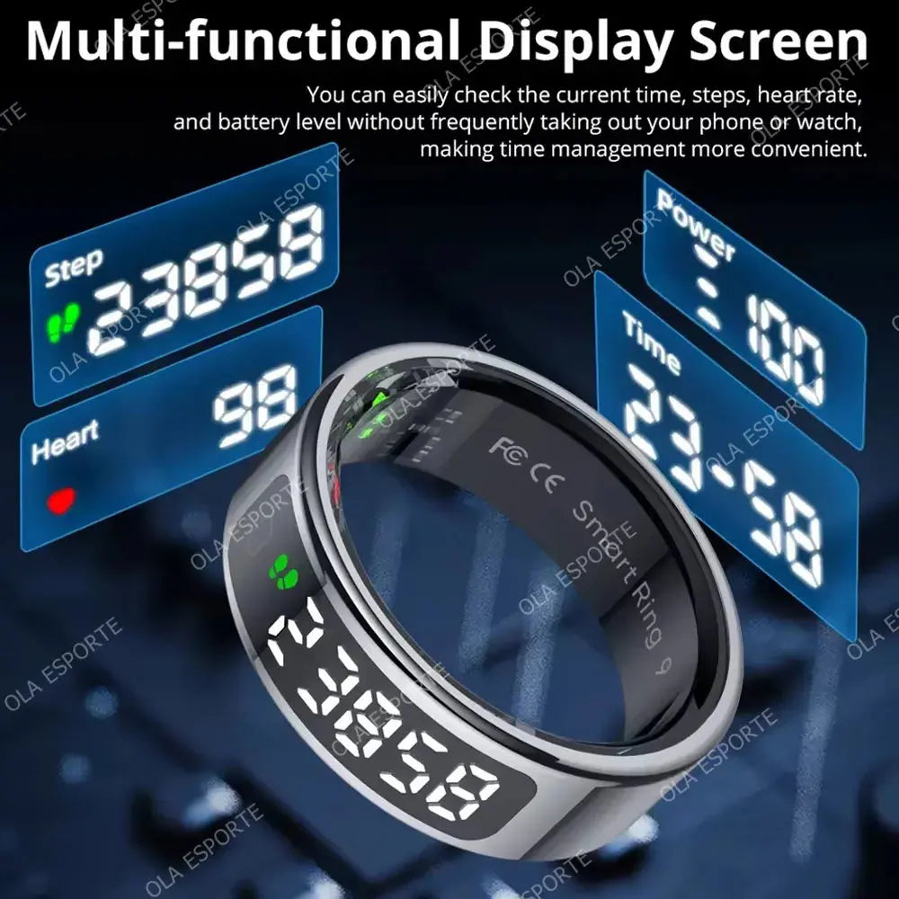 2025 Smart Ring with Screen, Wireless Charging & Health Tracking (R12/R11) SMARTGLO COLLECTIONS Health And Fitness  SMARTGLO COLLECTIONS