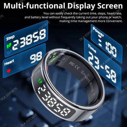2025 Smart Ring with Screen, Wireless Charging & Health Tracking (R12/R11) SMARTGLO COLLECTIONS Health And Fitness  SMARTGLO COLLECTIONS