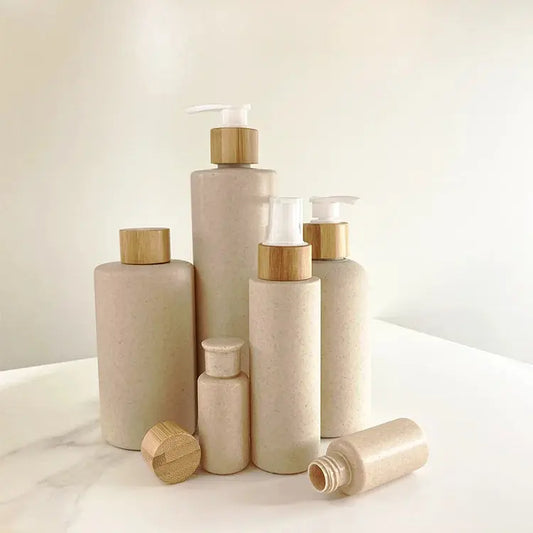 Eco-Friendly Shampoo & Cosmetic Bottles with Bamboo Lids (300ml–500ml) SMARTGLO COLLECTIONS Beauty Unique  SMARTGLO COLLECTIONS