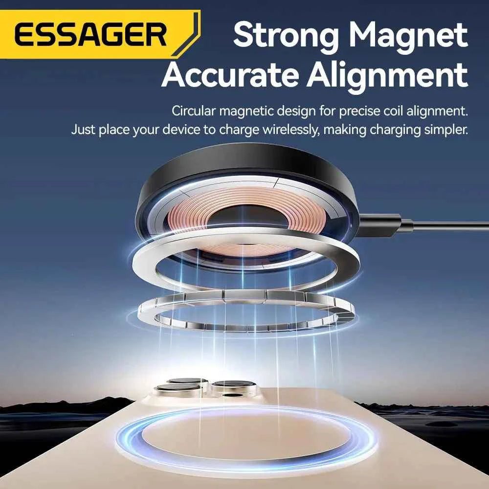 Essager Magnetic Wireless Charger & Holder for iPhone & AirPods - 15W Fast Charging