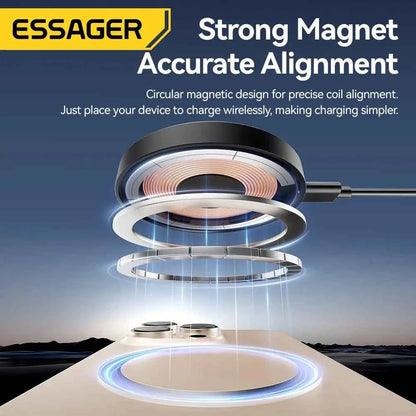 Essager Magnetic Wireless Charger & Holder for iPhone & AirPods - 15W Fast Charging
