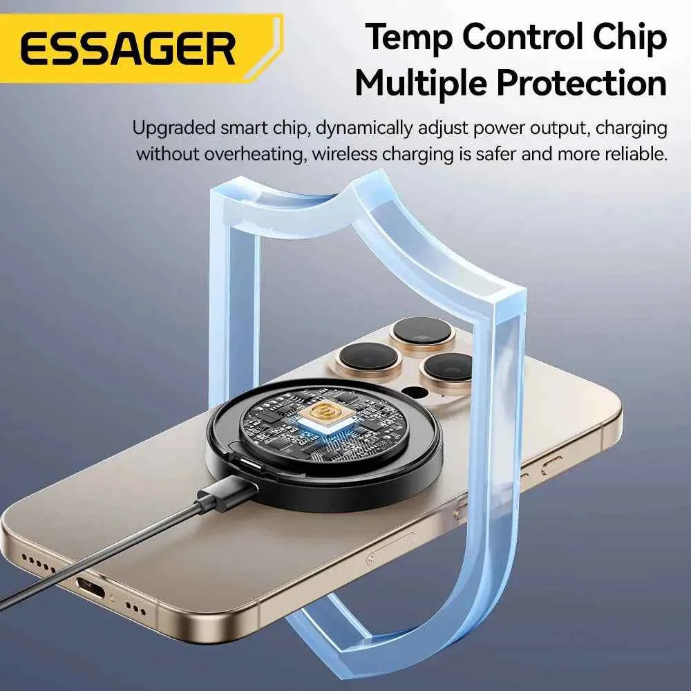 Essager Magnetic Wireless Charger & Holder for iPhone & AirPods - 15W Fast Charging
