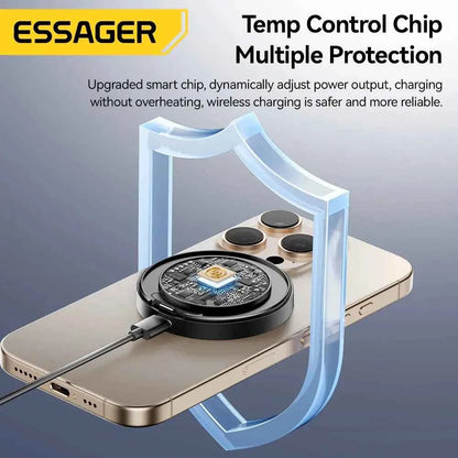 Essager Magnetic Wireless Charger & Holder for iPhone & AirPods - 15W Fast Charging