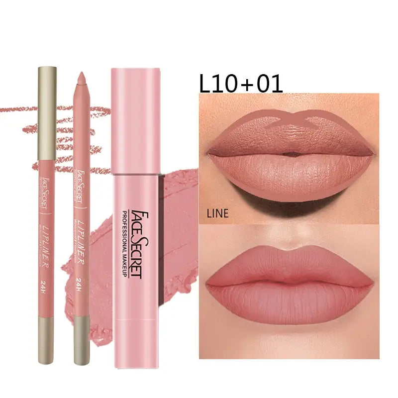 Matte Lip Liner & Lipstick Set – Waterproof, Long Lasting Soft Matte Makeup SMARTGLO COLLECTIONS Beauty Unique 8.19 SMARTGLO COLLECTIONS L10 01
