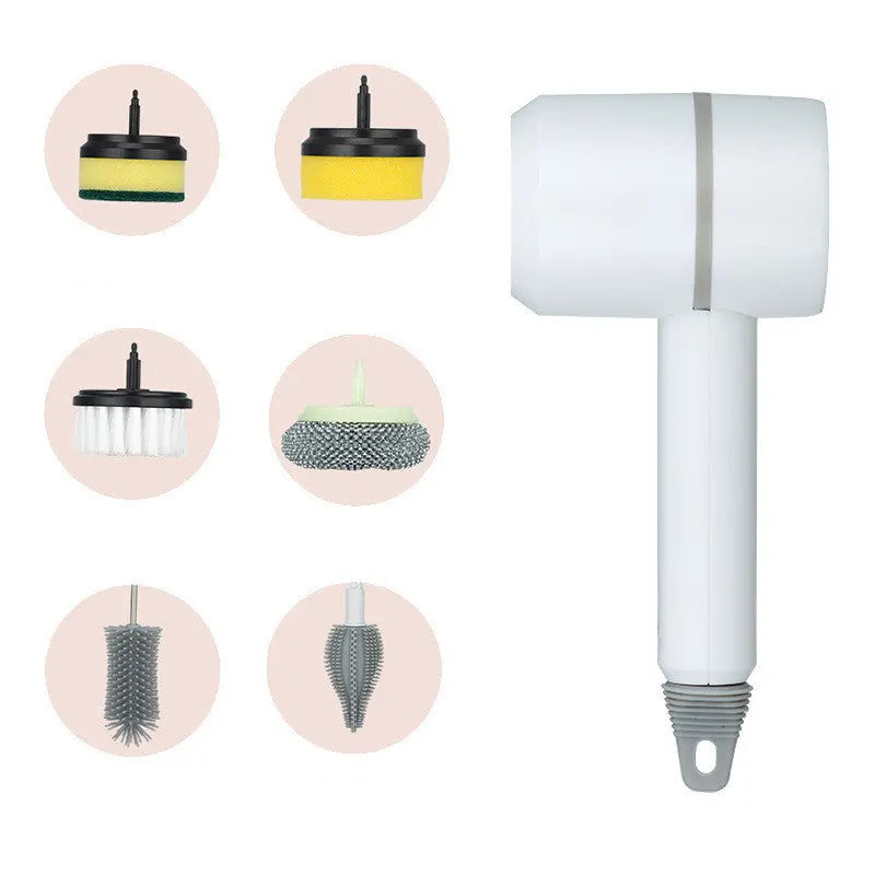 Electric Cleaning Brush Dishwashing Brush Automatic Wireless USB Rechargeable Professional Kitchen Bathtub Tile Cleaning Brushes CJ Cleaning Brush 52.40 SMARTGLO COLLECTIONS White / Set1