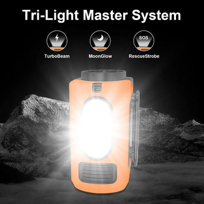 16, 000 Rpm 10000mAh Portable Waist Fan, Clip On Wearable Belt Personal Fan, Rechargeable Battery Powered, With 5 Speed Levels And A Flashlight, Suitable For Outdoor Camping And Traveling Orange CJ Air Condition  SMARTGLO COLLECTIONS