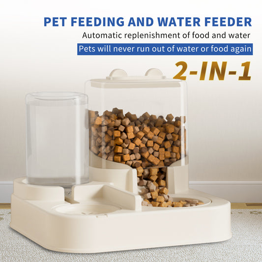 Transparent And Visible Pet Feeding And Drinking Dispenser, Automatically Refilling Food And Water, Caring For Every Moment, Allowing Owners To Travel Easily And Pets To Enjoy Worry Free Eating And Dr