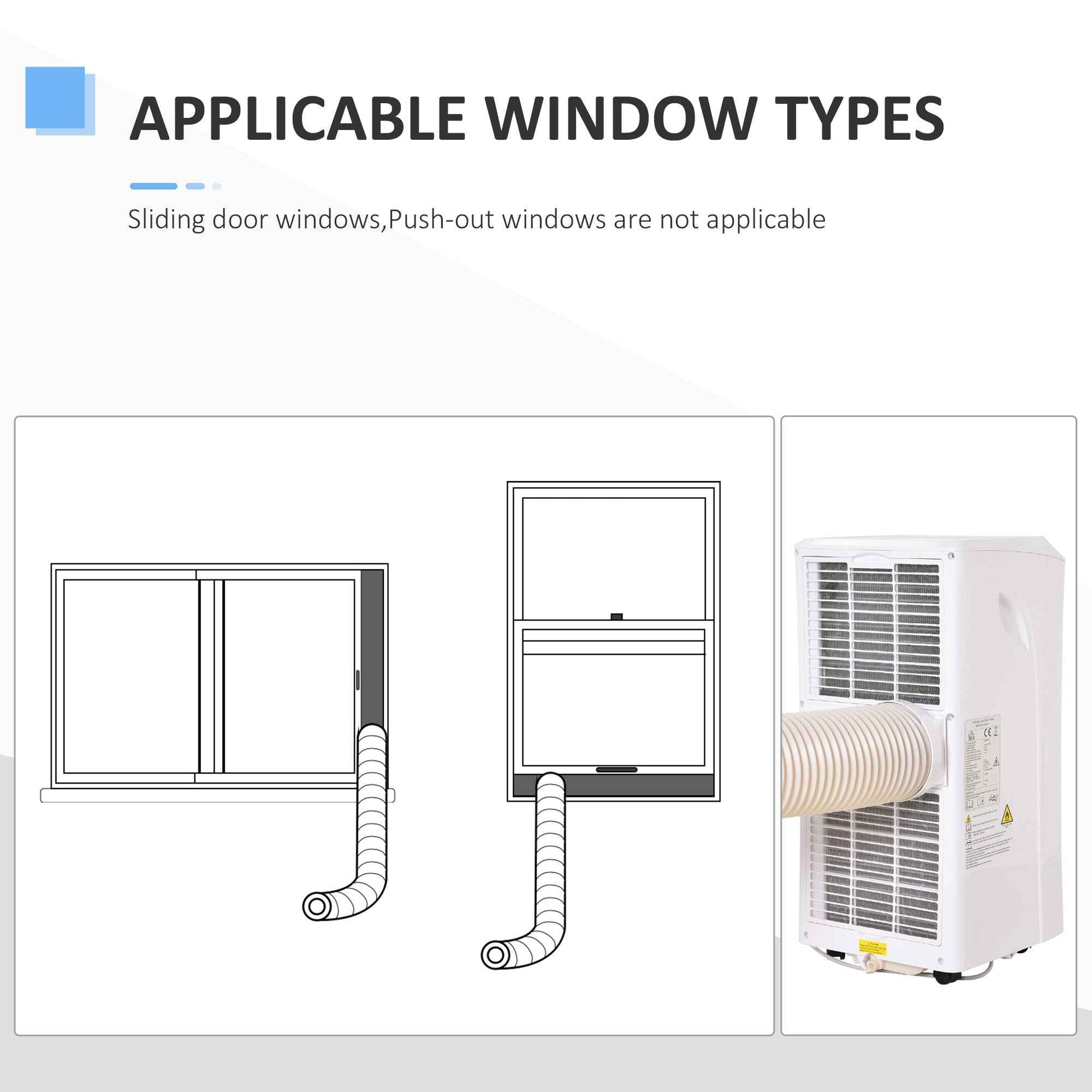 8000BTU Mobile Portable Air Conditioner with Cooling, Dehumidifier, and Ventilating with Remote Control, 2 Speed Fans, 24-Hour Timer for Bedroom, Living Room, Home Office, White
